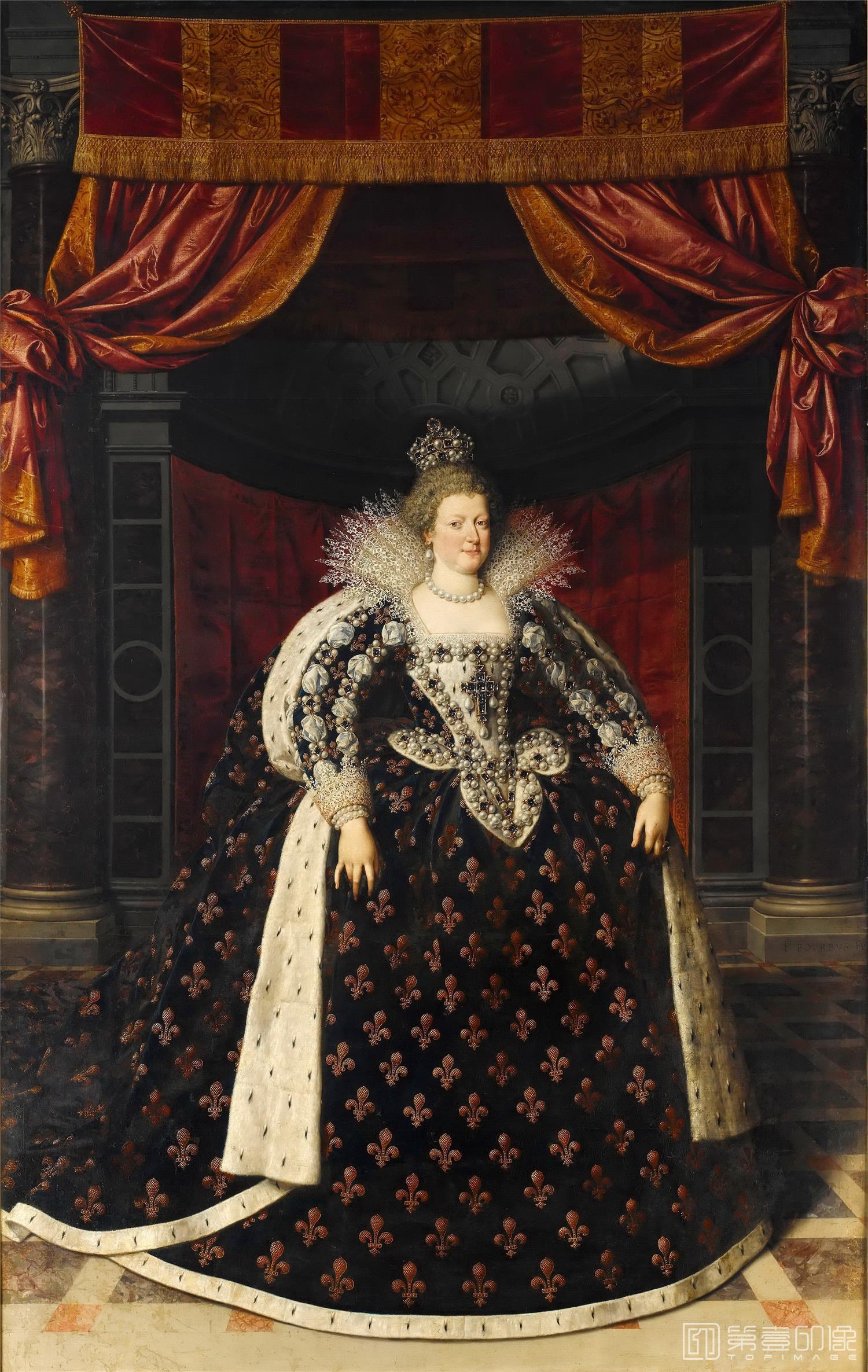 油画-卢浮宫-Frans Pourbus the youngerMarie de’Medici (1573-1642)-0684